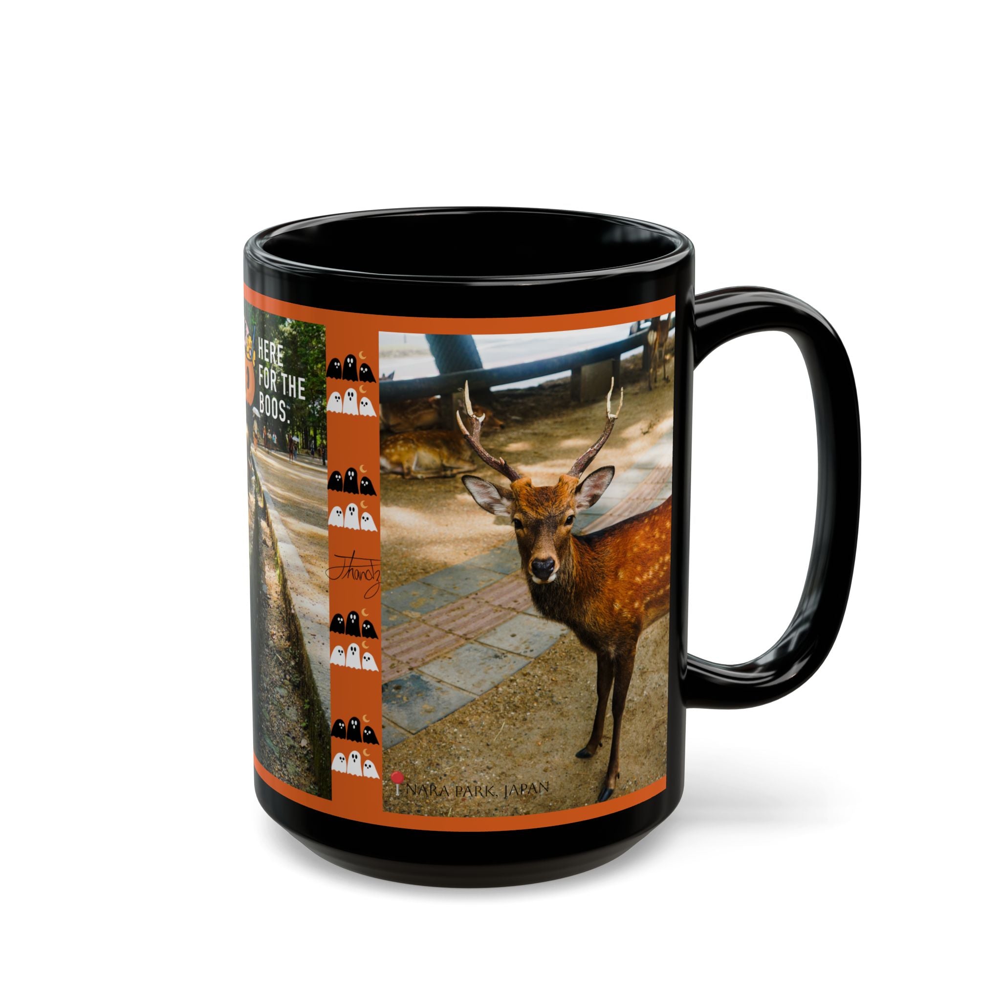 "Ghosts Of Nara" - Halloween Themed Black Mug