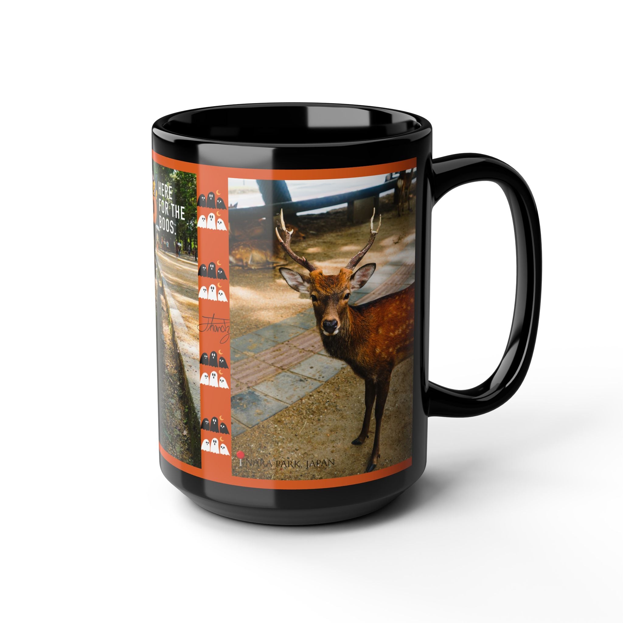 "Ghosts Of Nara" - Halloween Themed Black Mug