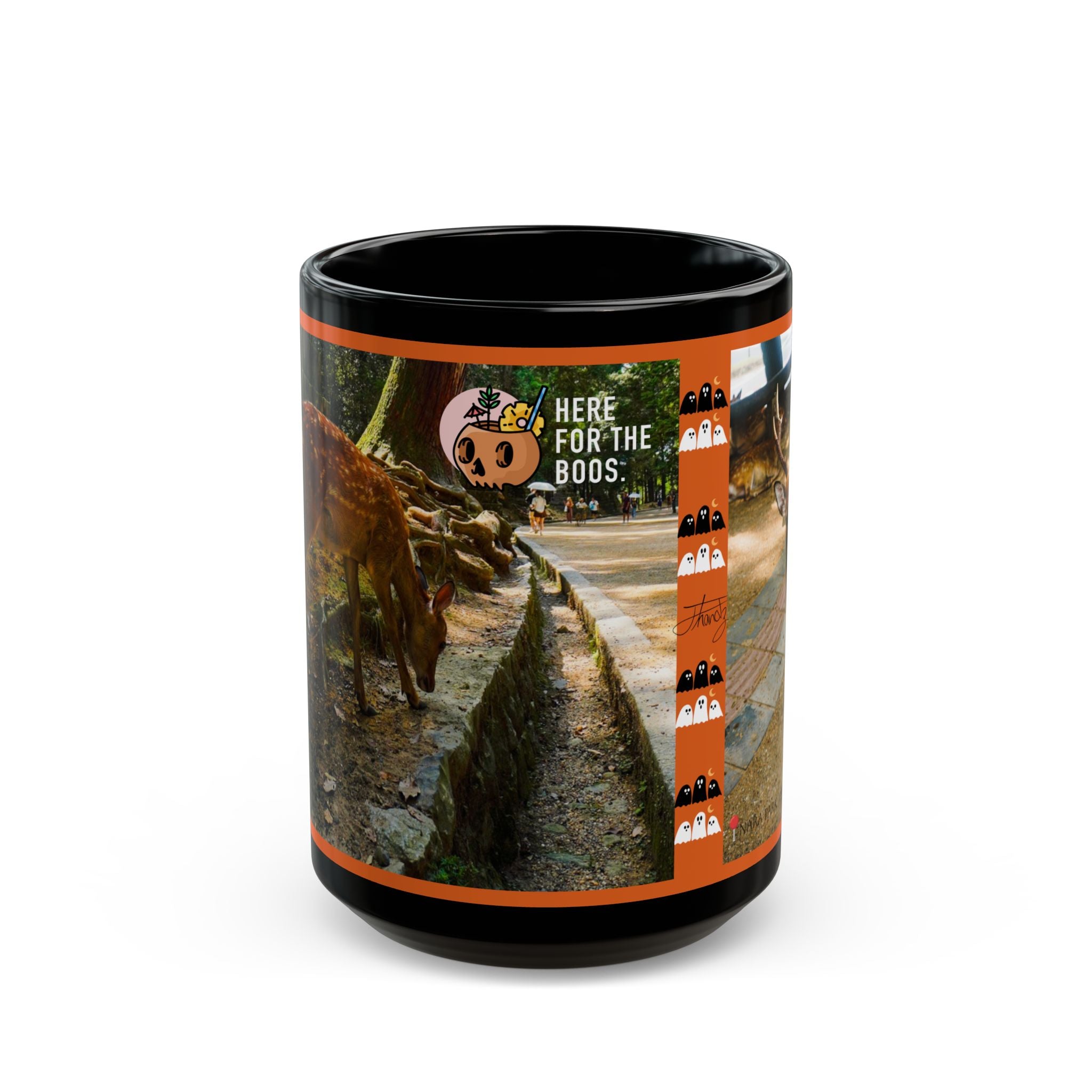 "Ghosts Of Nara" - Halloween Themed Black Mug