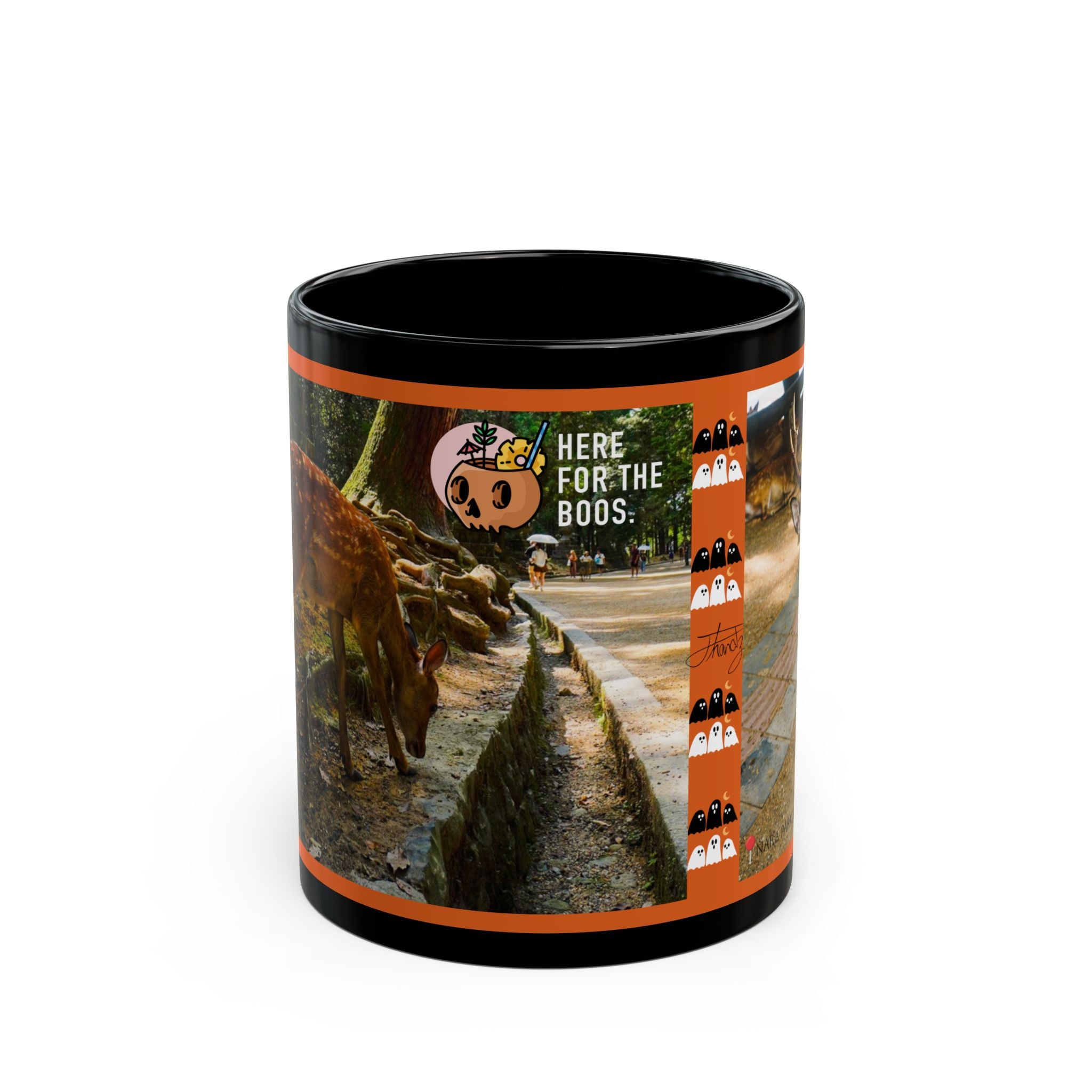 "Ghosts Of Nara" - Halloween Themed Black Mug